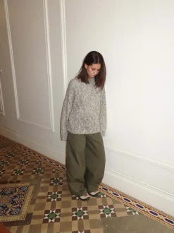 Jeala striktrøje - Beige/grå