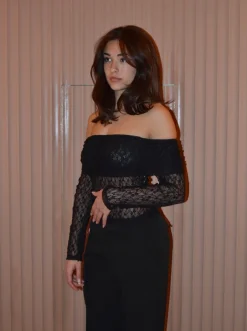 Jennie blonde off shoulder bluse - Sort