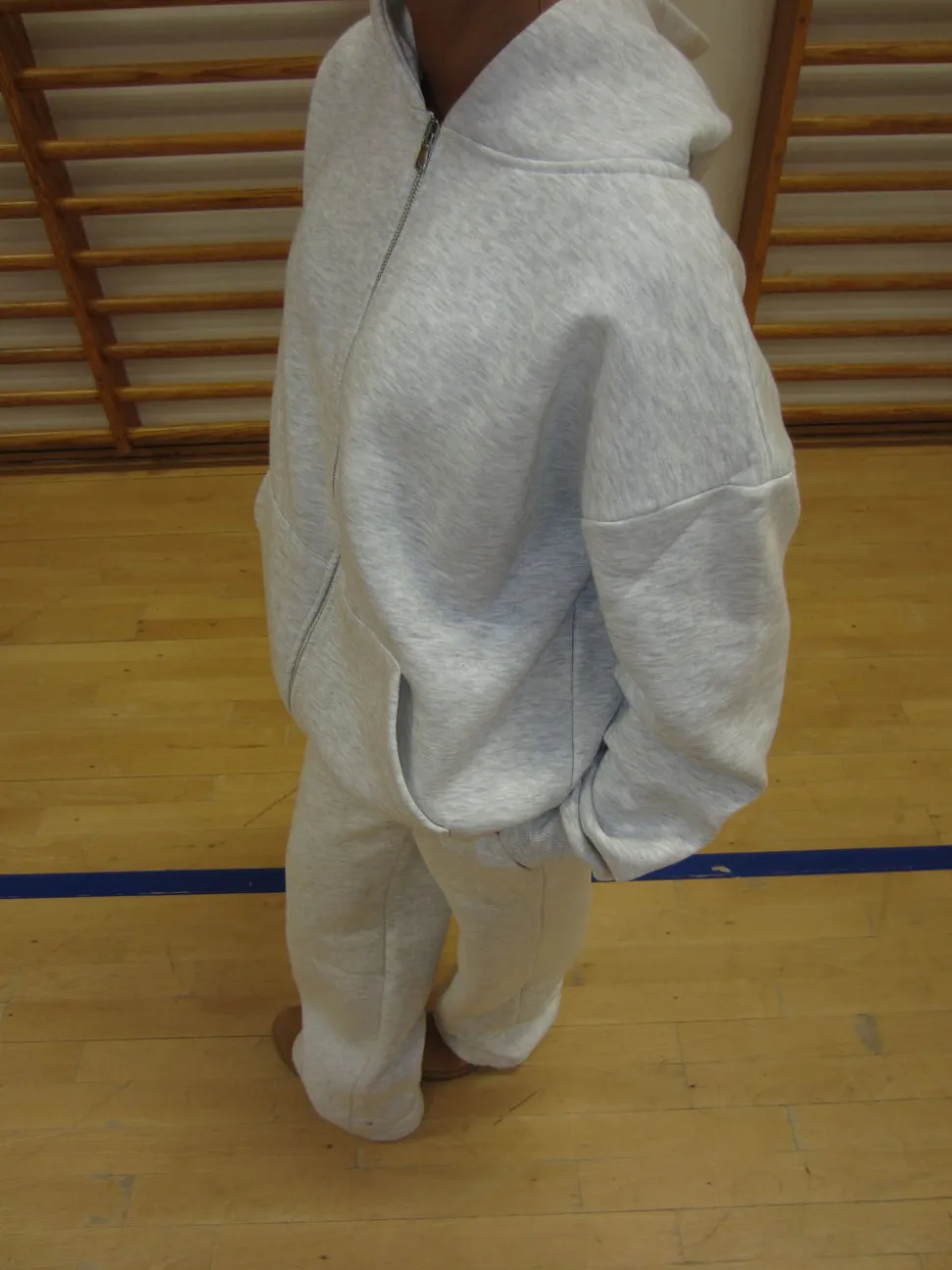 Jessica zip hoodie - Lysegrå
