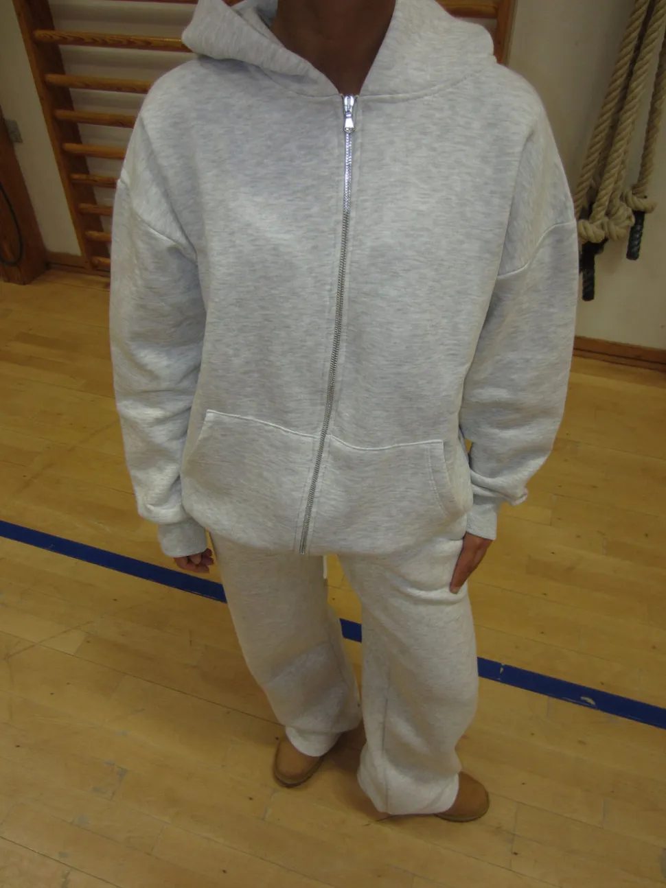 Jessica zip hoodie - Lysegrå