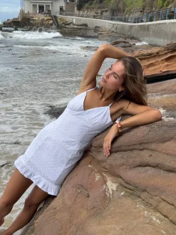 Johanne kjole med broderi - Hvid