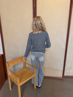 Josa strik med striber - Blå/brun