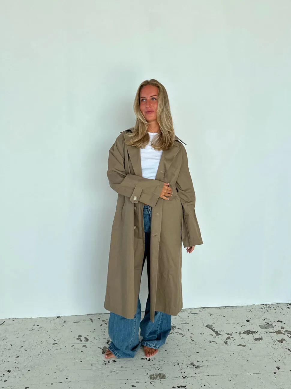 Josefine oversized trenchcoat - Mørk beige