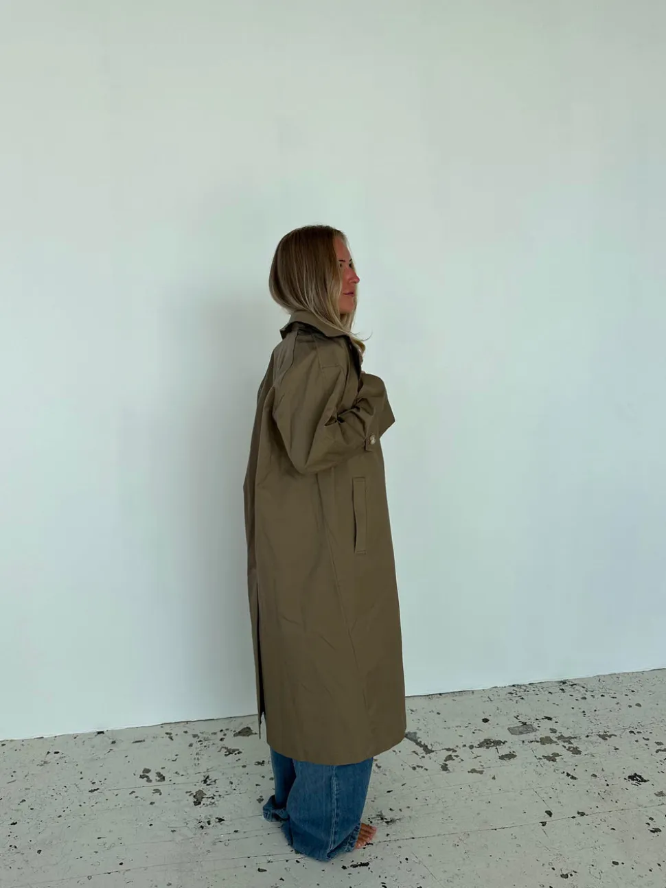 Josefine oversized trenchcoat - Mørk beige