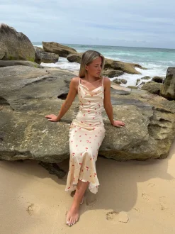 Juliana satinkjole - Guld