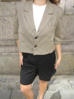 Juliane cropped blazer i tern - Grøn