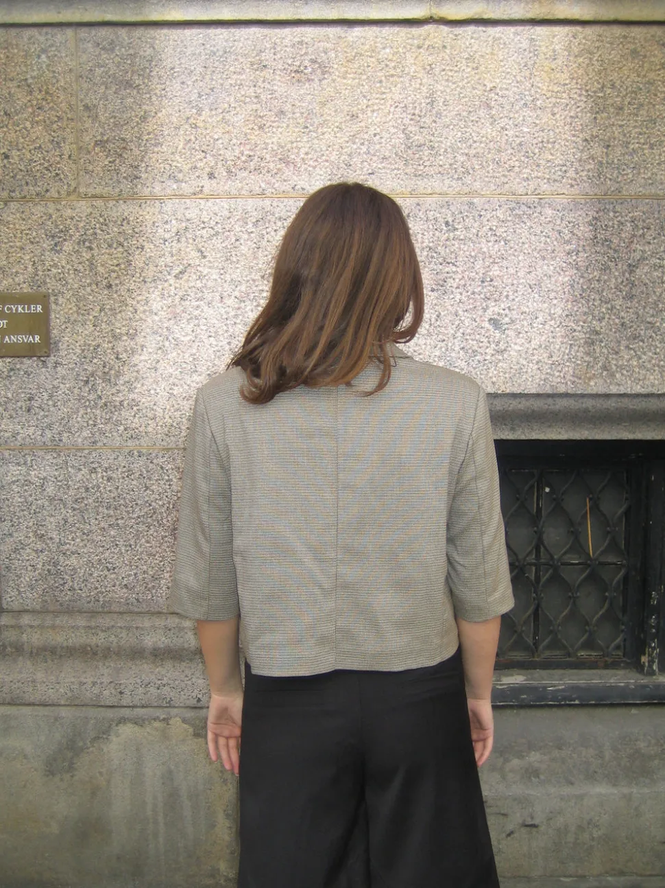 Juliane cropped blazer i tern - Grøn