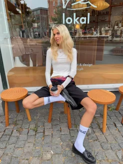 Kaia langærmet cashmere bluse - Hvid