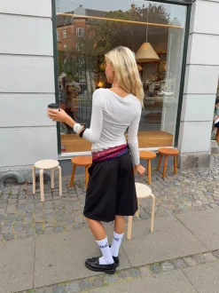 Kaia langærmet cashmere bluse - Hvid