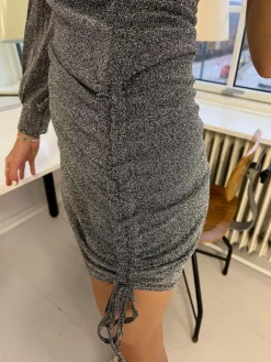 Kalina one shoulder kjole - Sølv glitter