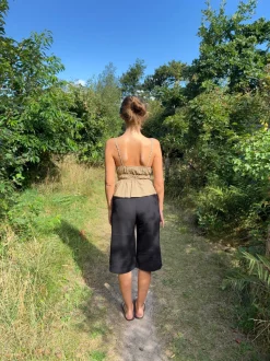 Kamela top med sløjfe - Beige/brun