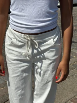 Kamila lavtaljede bukser - Off-white