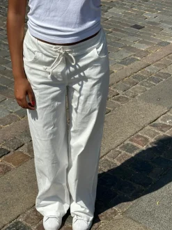 Kamila lavtaljede bukser - Off-white