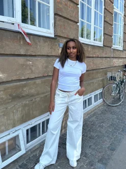 Kamila lavtaljede bukser - Off-white