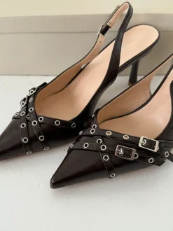 Kandy slingback stiletter - Brun