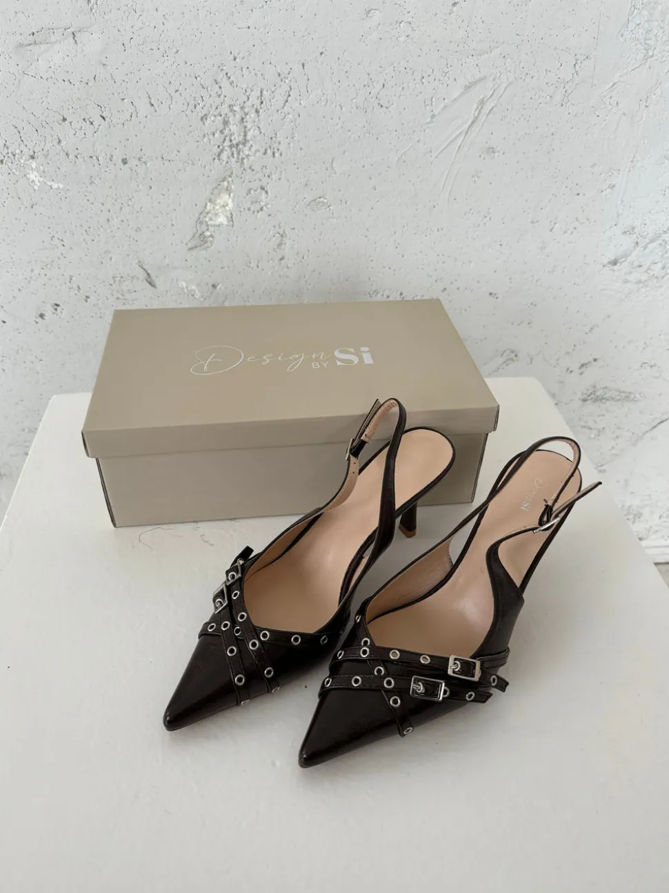 Kandy slingback stiletter - Brun