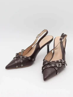 Kandy slingback stiletter - Brun