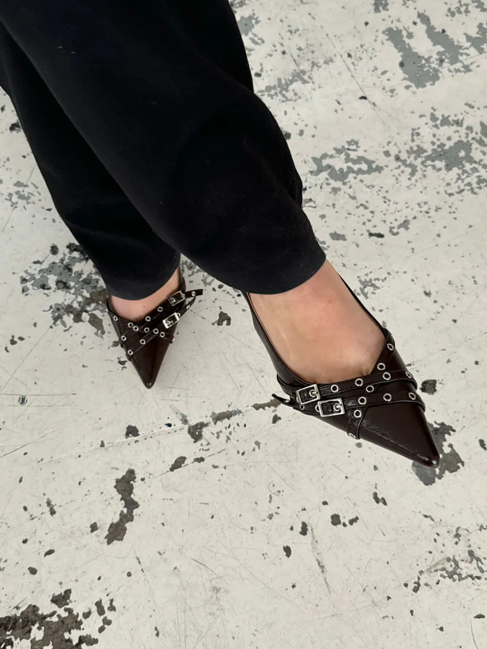 Kandy slingback stiletter - Brun