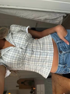 Kassandra figursyet skjorte med tern - Blå/hvid