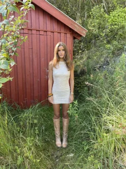 Kasy minikjole med pallietter - Beige