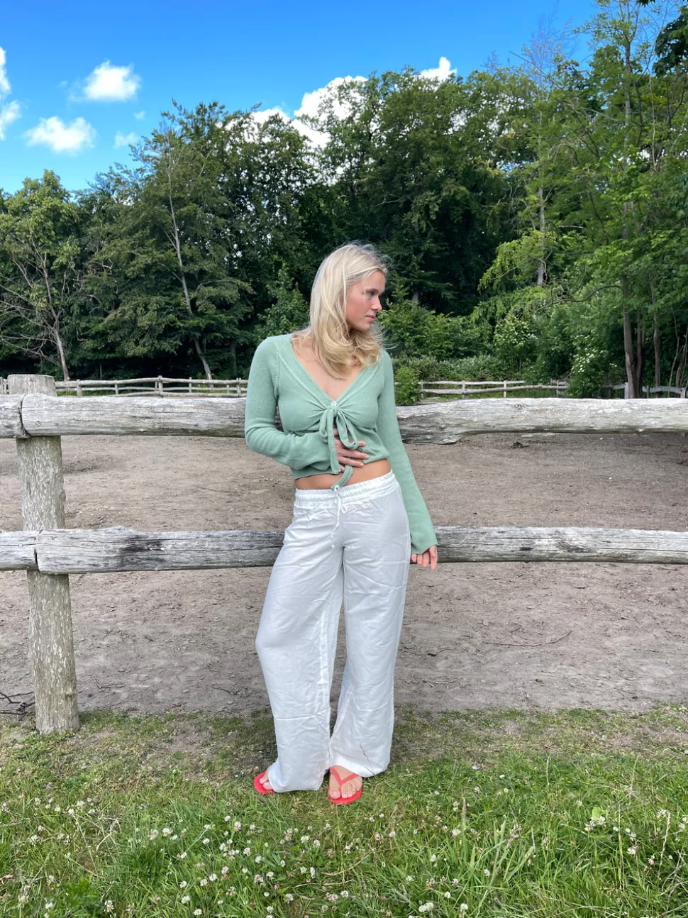 Katarina bukser i hørblanding - Off white