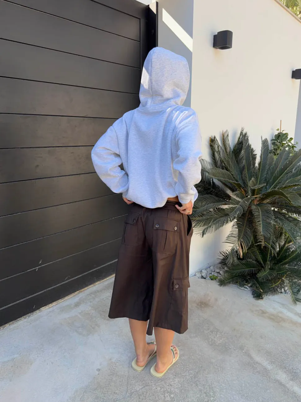 Kelsey bermudashorts med nålestriber - Brun