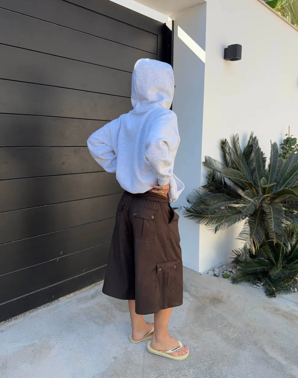 Kelsey bermudashorts med nålestriber - Brun