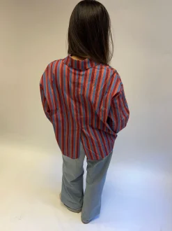Kendall skjorte med striber - Lyserød/blå
