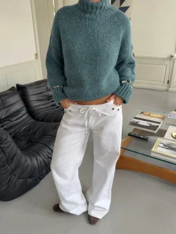Kenny jeans med metalringe - Hvid