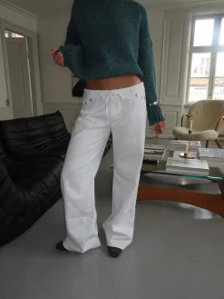 Kenny jeans med metalringe - Hvid