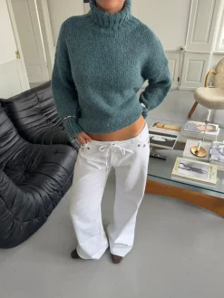 Kenny jeans med metalringe - Hvid