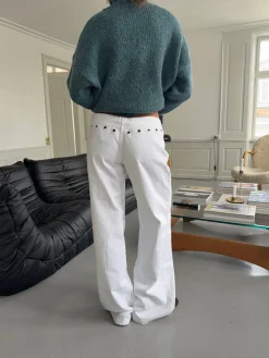 Kenny jeans med metalringe - Hvid