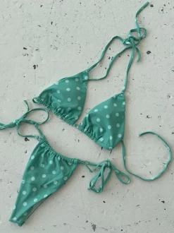 Kiana bikini - grøn med hvide prikker