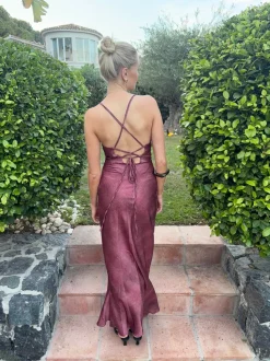 Kianna kjole med mønster - Bordeaux