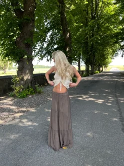 Kiera lang nederdel - Brun