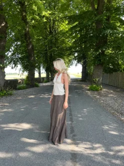 Kiera lang nederdel - Brun