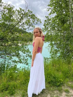 Kiera lang nederdel - Hvid