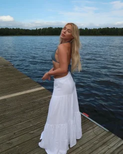 Kiera lang nederdel - Hvid