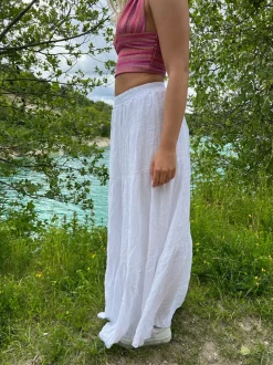 Kiera lang nederdel - Hvid