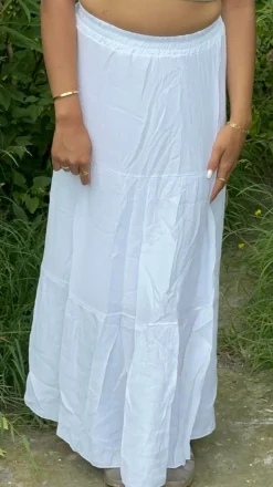 Kiera lang nederdel - Hvid