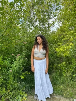 Kiera lang nederdel - Hvid