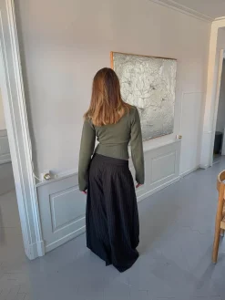 Klausa suitpants med nålestriber - Sort/hvid