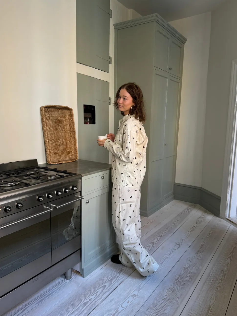 Kyla pyjamasbukser med halvmåner - Beige