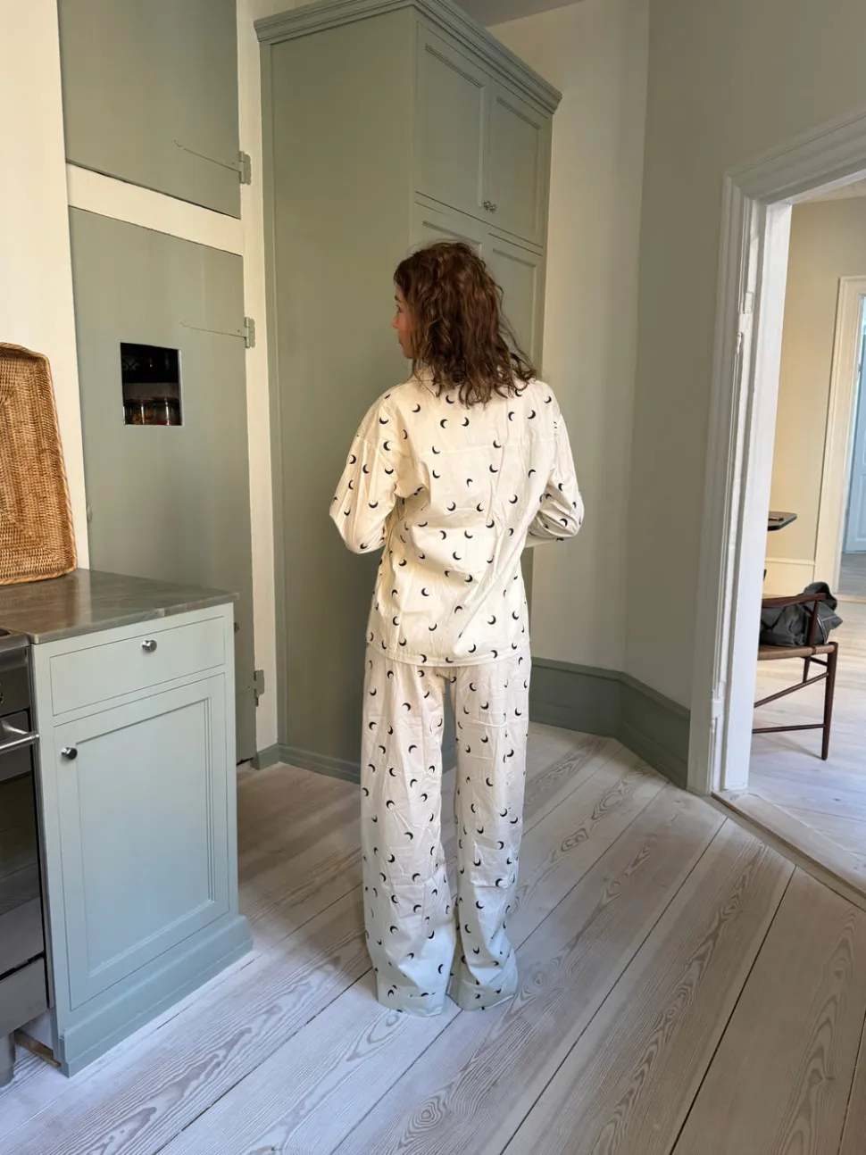 Kyla pyjamasbukser med halvmåner - Beige