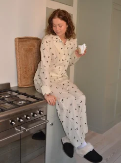 Kyla pyjamasbukser med halvmåner - Beige