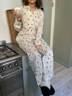 Kyla pyjamasbukser med halvmåner - Beige