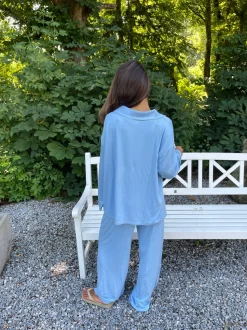 Laura pyjamasskjorte - Lyseblå
