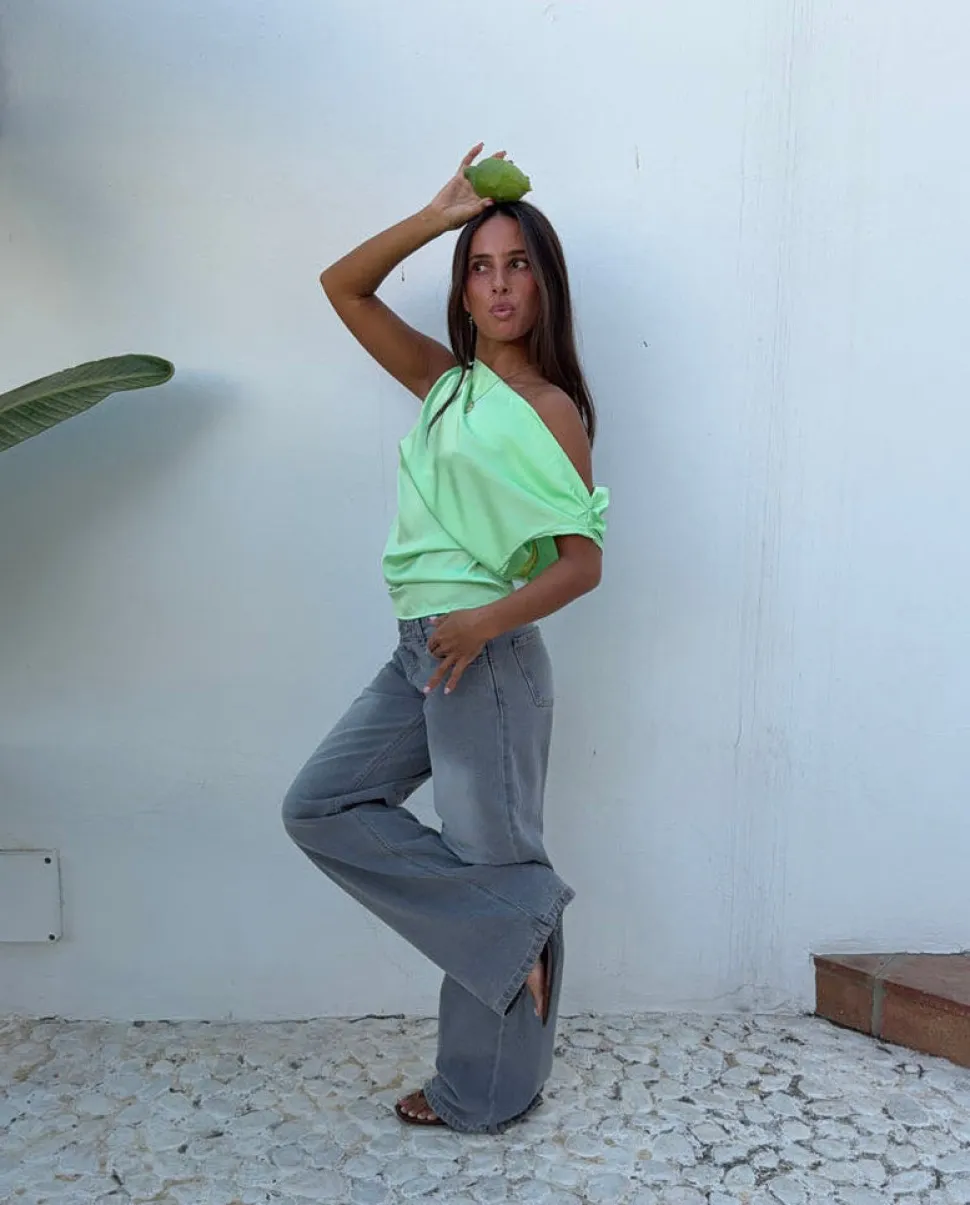 Lavina one shoulder top - Grøn