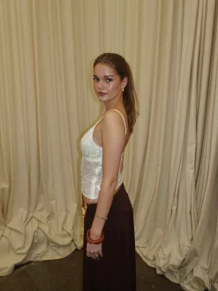 Lelija top med pailletter - Off white