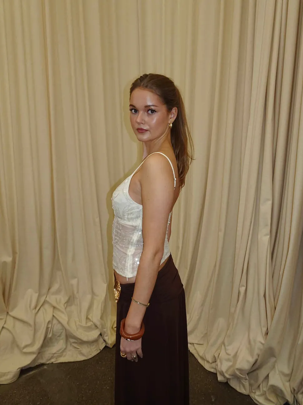 Lelija top med pailletter - Off white